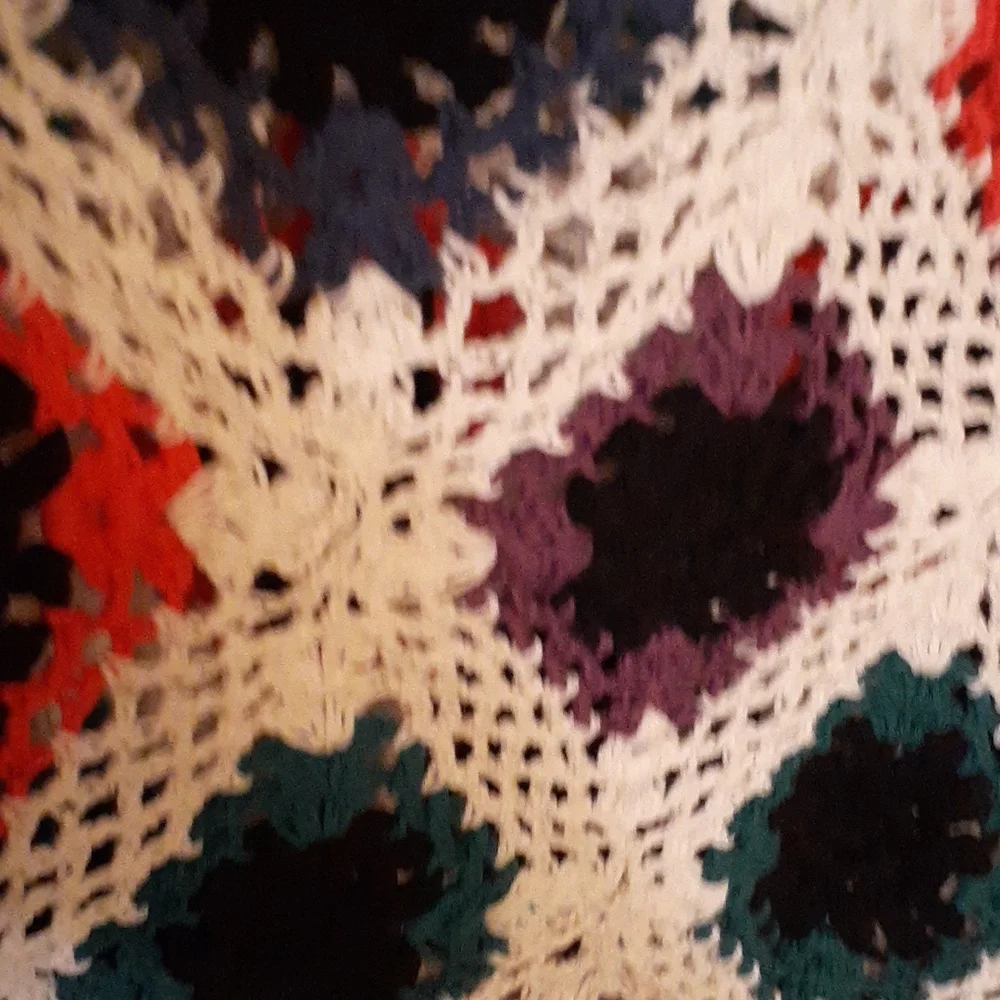 multi colored crochet granny square poncho - Picture 3 of 4